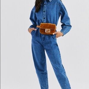 Something Navy Boiler Jumpsuit size small.